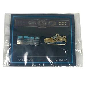 Asics‎ Gel Lyte III X Wale EBM Gold and Silver Sneaker Pin Set